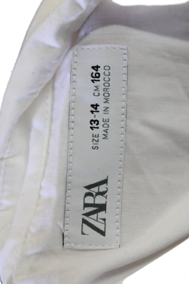 Zara девочек хлопок смесь клетку плиссированные длинным рукавом платье коричневый размер 13-14 - Изображение 4 из 4