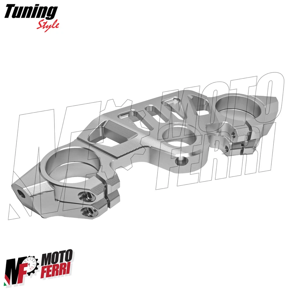 MF8876 Piastra Sterzo Racing Aprilia RS660 2021 2022 2023 2024 CNC Argento - Immagine 3 di 4