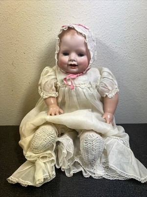 Antique GEORGENE AVERILL ''Bonnie Babe'' Bisque Head cloth Body Doll 1920s 15''