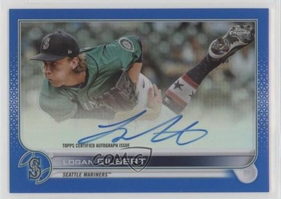 2022 Topps Chrome Veteran Blue Refractor 31/150 Logan Gilbert #CVA-LG Auto 14hk