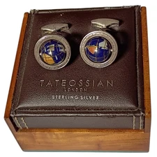 Symphony of Craftsmanship Tateossian Globe Cufflinks Lapis Lazuli SterlingSilver