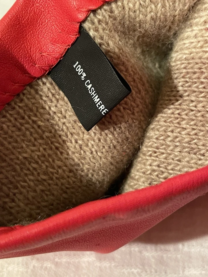 Vintage JC Penny Hot Pink Leather Gloves w/ Cashmere Lining W Sz M New Old Stock - Image 4 of 4