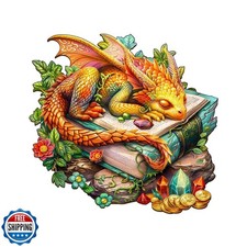 Wooden Puzzles for Adults - Sleeping Dragon Wood Puzzle, Unique Shape Wooden