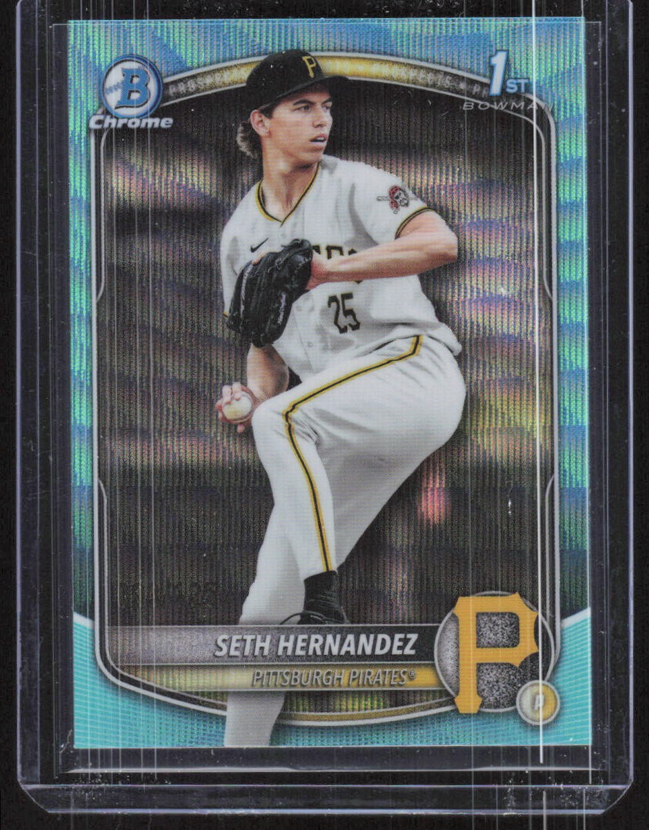 2025 Bowman Draft #BDC-25 Seth Hernandez Chrome Aqua Wave Refractor #/125