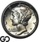 1943-D Mercury Dime Full Split Bands, Gem++