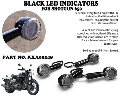 LED Blinker schwarz passend für Royal Enfield Shotgun 650, Super Meteor 650