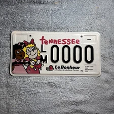 Tennessee LeBonheur Children’s Medical Hospital Sample License Plate LM 0000