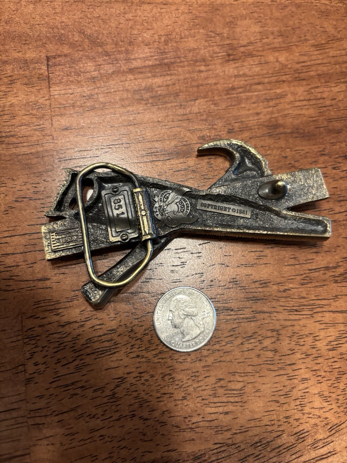 Solid Brass. Carpenter Belt Buckle - image 2