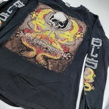 Black Label Society L Band T Shirt Long Sleeve Hit Dragons Skull Tour Dates Y2K 