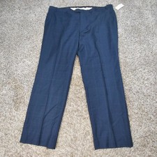 Ralph Lauren LRL Wool Dress Pants Mens 44x30 Navy Blue Plaid Check Windowpane