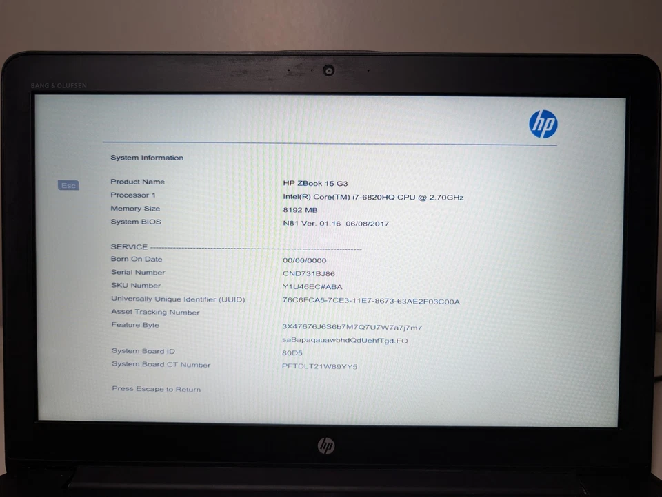 READ! HP ZBook 15 G3 — i7-6820HQ • 8GB RAM - Image 2 of 4