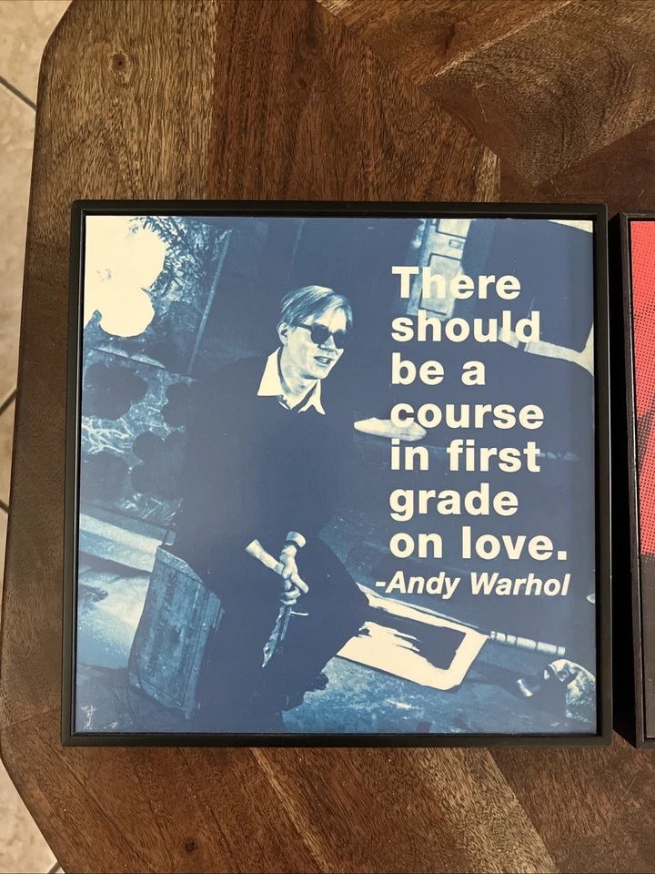 De Colección Andy Warhol Impresión Mate Enmarcada CONJUNTO de 3 Citas 10x10 Arte Pop Madera Decoración Trío Foto 2 de 4