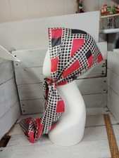 Vintage Retro Scarf Headwrap Hippie Boho Chic Multicolor Geometric Rectangle