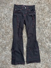 Vintage Y2K Hot Topic Womens Black Red Pants Goth Punk TRIPP NYC Style Size 3