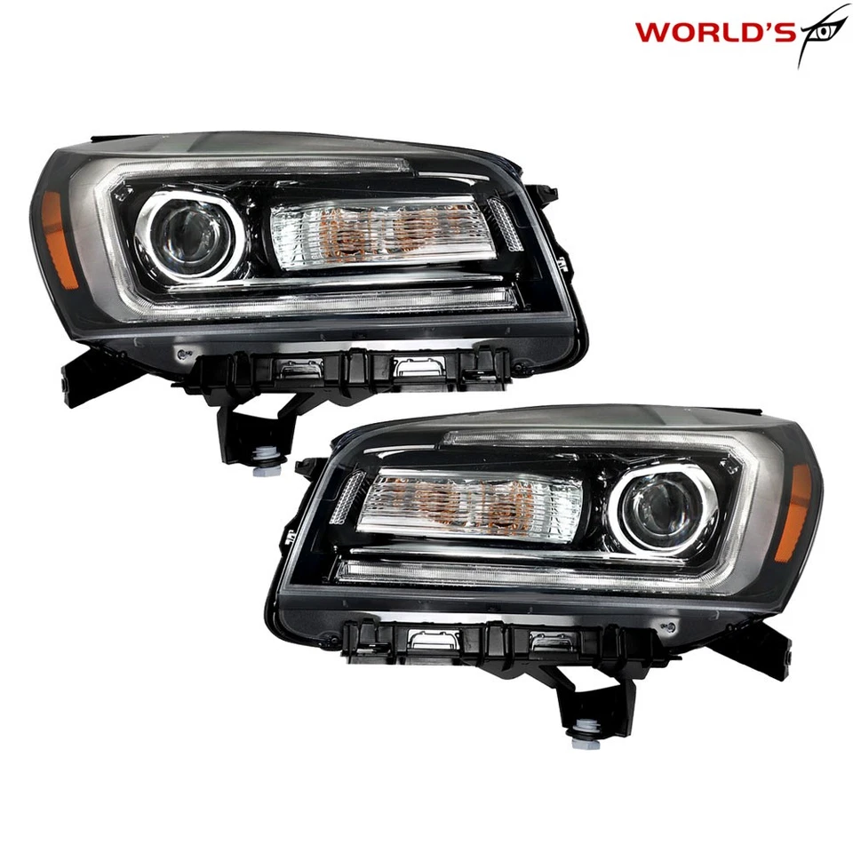 Pair Replacement Headlamp For GMC Acadia 2013-2016 Headlight Halogen W/LED Tube - Image 3 of 4