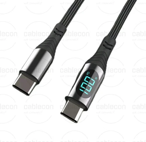 USB-C Typ-C Daten Kabel LED Display Anzeige Ladekabel PD 100W Schnellladekabel