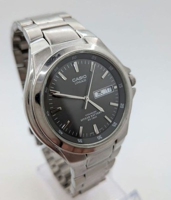 Casio Lineage LIN-171J Solar Titanium Analog Watch 3-Hand Calendar Used