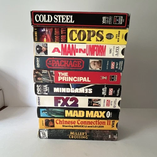 VHS Action Thriller Lot Mad Max Millers Crossing Cops 