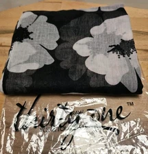 New Thirty One White Poppy Fashion Scarf Shaw Head Neck Wrap Black/White 