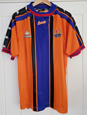 VINTAGE BARCELONA AWAY FOOTBALL SHIRT KAPPA 1997-98 MENS MEDIUM RARE ORIGINAL