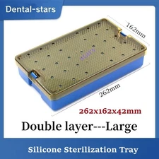 Silicone Double Level Sterilization Tray Ophthalmic Disinfection Box Autoclave