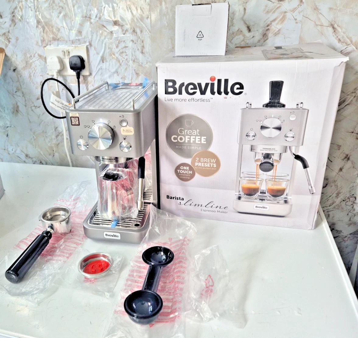 NEW Breville Barista Slimline Espresso Machine Compact Coffee Maker -RRP£240
Opens in a new window o