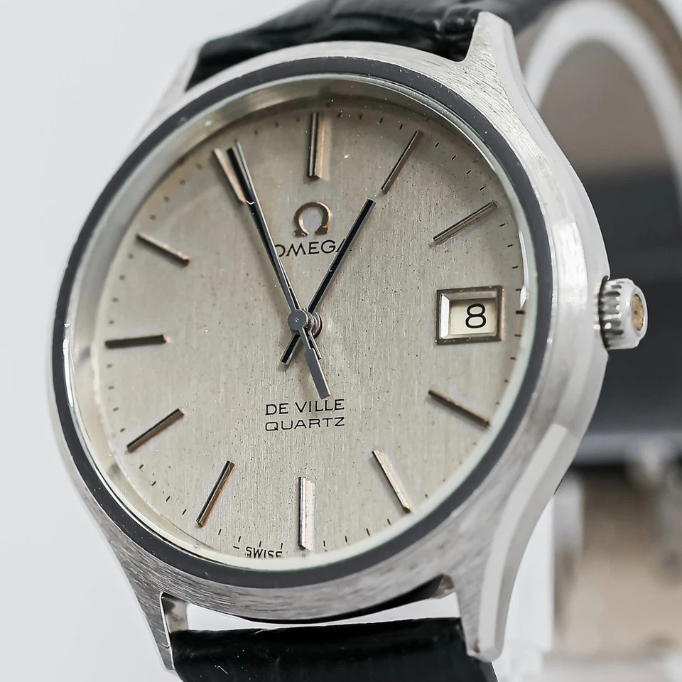 Vintage 1979 *NEAR MINT* OMEGA De Ville Cal.1342 Quartz Push Crown Date 35mm Men - Image 1 of 4