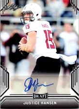 2019 Leaf Draft - Autographs Justice Hansen #BA-JH4 (AU, RC)