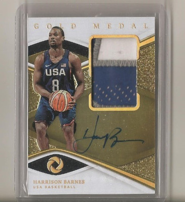 2019-20 Panini Opulence HARRISON BARNES Gold Medal USA Patch On Card Auto 10/10