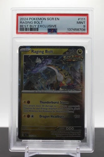PSA 9 - Raging Bolt 2024 Pokemon Stellar Crown 111 Best Buy Exclusive