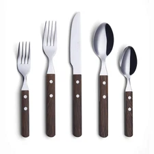 ANNOVA 20 Piece Silverware Set, Service for 4, Stainless Steel Retro/Rivet Wa...