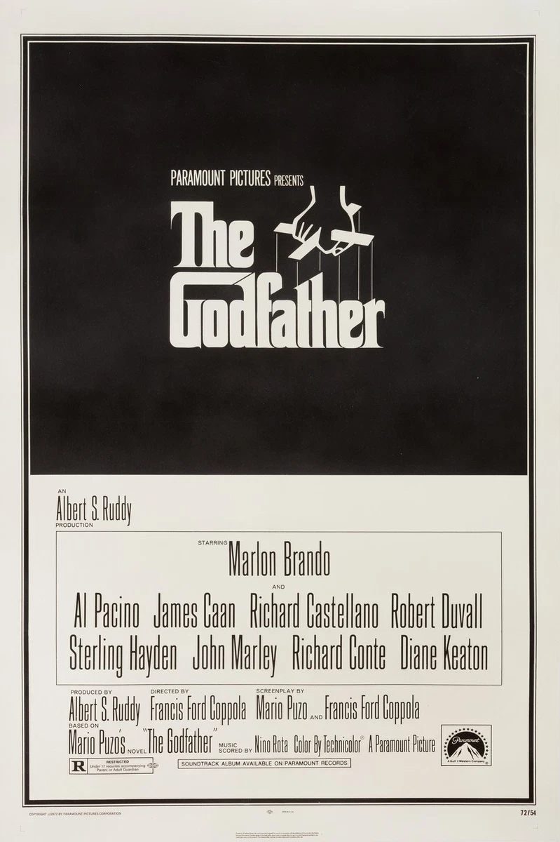 25+ Godfather Movie Poster Memorabilia Original US Posters (1970