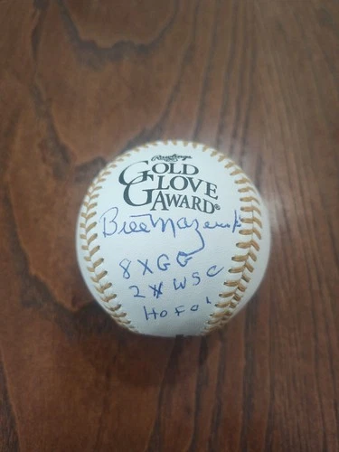 Bill Mazeroski Signed Gold Glove Baseball W/ 3 Inscriptions JSA