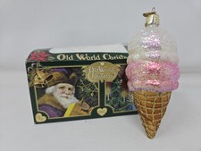 Old World Christmas Blown Glass Ornament, Ice Cream Cone