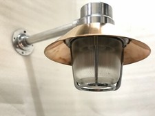 Coppia di applique marine - Paralume nautico in alluminio e rame di recupero