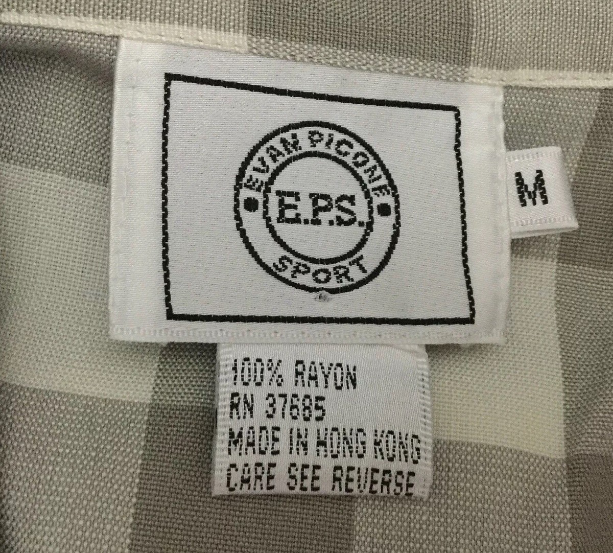 専用☆ EVAN PICONE SPORT EPS Check Print Rayon Button Down Blouse top