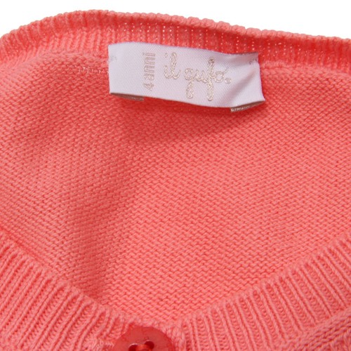 1689AD cardigan bimba GIRL IL GUFO cotton pink/red shaded sweater kids - Picture 4 of 4