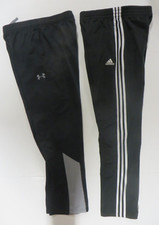 Lot of 2 UNDER ARMOUR  ADIDAS Boys X-LARGE 18-20 SWEATPANTS Black Loose Fit