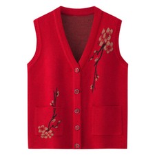 Cardigan Sweater Women's Vest Jacket Coat Sleeveless Pockets V Neck Waistcoat