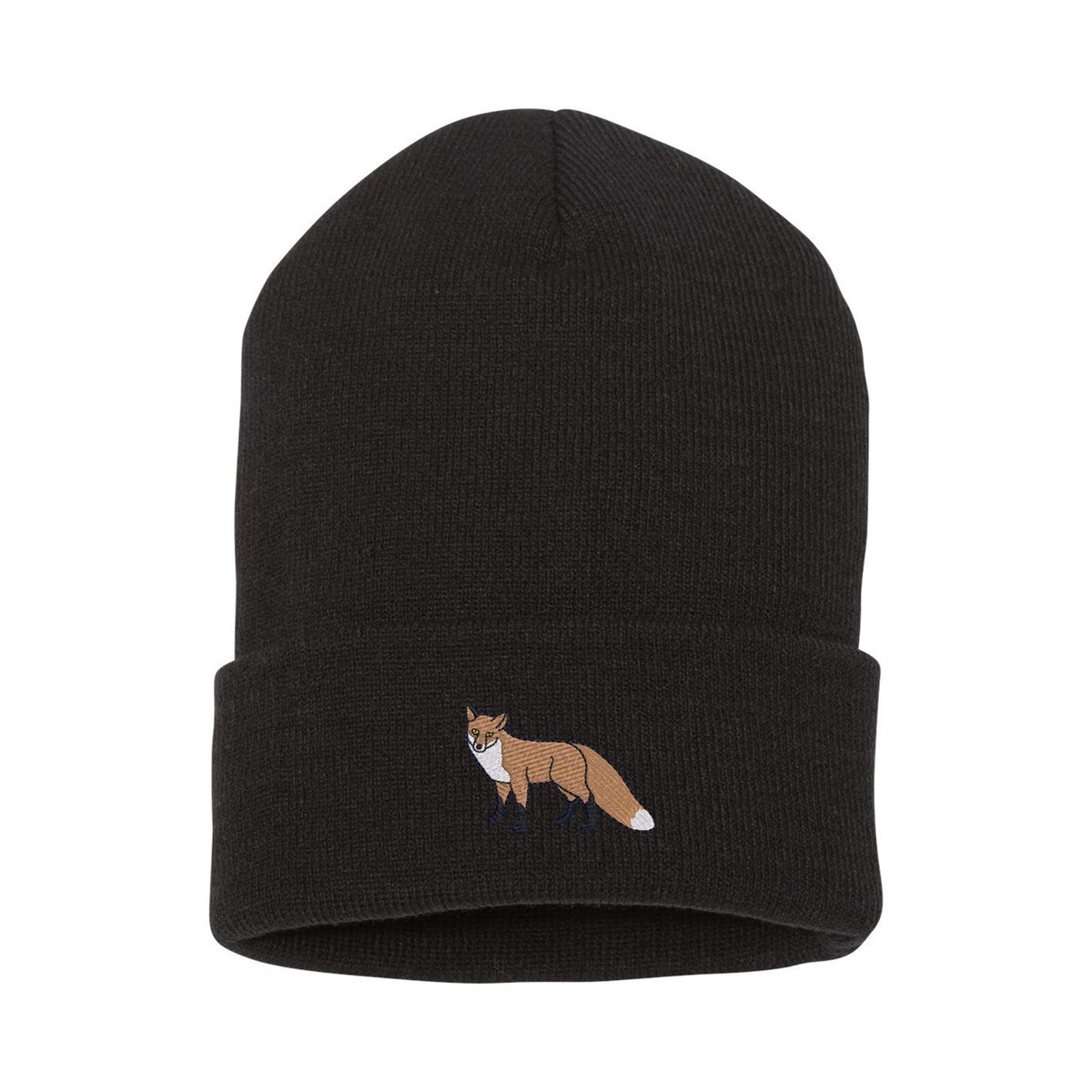 WILDlife Fox Beanie Realistic Fox Embroidered Beanie Hat - Cosy Knit for  main image 3