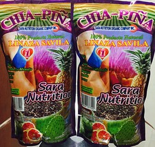 2 Pieza Pack Chia Pineapple Linaza Flax Seed Sara Nutrition Colon Cleanse 14oz