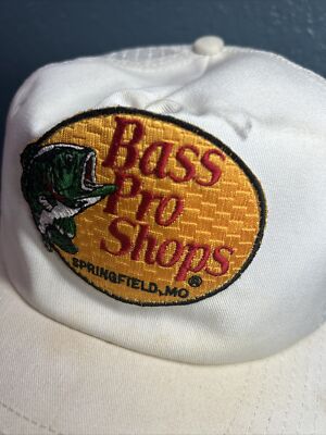 希少　ビンテージ　Bass Pro Shops レザー　メッシュ　ブラウン Vintage Rare Bass Pro Shops Patch Mesh Trucker Hat Cap Made in USA