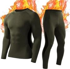 Men Thermal Legging Top Bottom Long Johns Fleece Lined Base Layer Warm Set XXL
