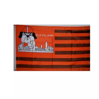 Cleveland Browns American Flag 3X5 Flag Man Cave .