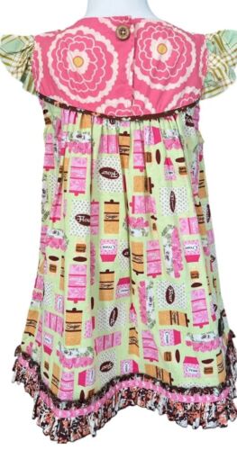 Matilda Jane Girls Platinum Bake It Easy Flutter Sugar Dress NWOT Size 4 # 4/15 - Picture 2 of 4