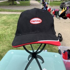 Henkel Black With Red Baseball Cap Hat Adjustable OSFM Headtote Cotton H046