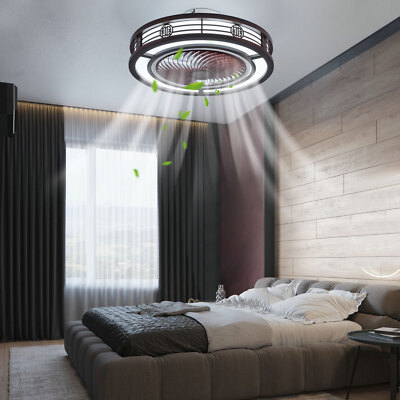20'' Ceiling Fans+Light,Flush Mount Fandelier +Remote, Dimmable/Wind Speed/Timer
