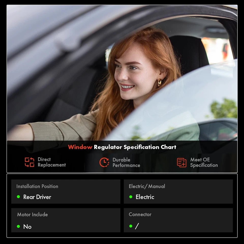 Regulador de janela lateral traseiro direito do passageiro para Audi A3 Quattro A3 2006-2013 - Imagem 2 de 4