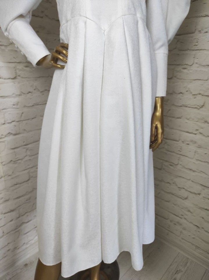 Vintage Beautiful Dress Volume Mutton Sleeve Midi Floral Wedding Dress