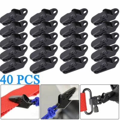 40x Camping Awning Clamp Tarp Clip Set For Car Boat Cover Emergency Tent Snap US